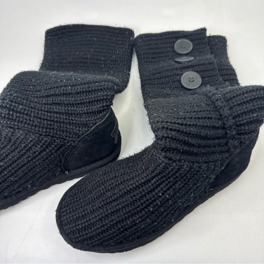 Ugg CLASSIC CARDY Women's Black Knit Tall Sweater BOOTS Size 5 - Picture 4 of 10